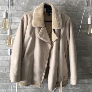 Aviator faux fur lined jacket